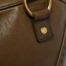 Yves Saint Laurent Olive Green Leather Large Muse Bag
