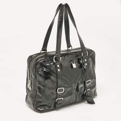 Pre Owned Yves Saint Laurent Black Patent Leather Lover Bag