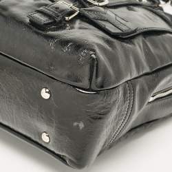 Pre Owned Yves Saint Laurent Black Patent Leather Lover Bag