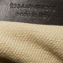 Pre Owned Yves Saint Laurent Cream/Taupe Grey Leather and Raffia Snap Tote