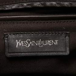 Pre Owned Yves Saint Laurent Dark Purple Patent Leather Downtown Tote