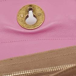 Yves Saint Laurent Pink/Beige Canvas and Leather Muse Two Top Handle Bag