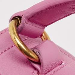 Yves Saint Laurent Pink/Beige Canvas and Leather Muse Two Top Handle Bag