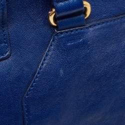 Saint Laurent Blue Leather Medium Cabas Chyc Tote