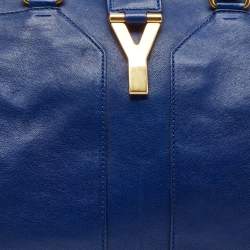 Saint Laurent Blue Leather Medium Cabas Chyc Tote
