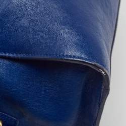 Saint Laurent Blue Leather Medium Cabas Chyc Tote