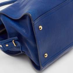 Saint Laurent Blue Leather Medium Cabas Chyc Tote