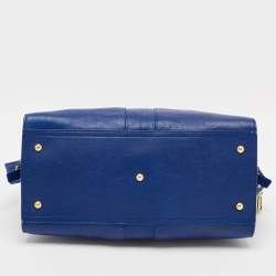 Saint Laurent Blue Leather Medium Cabas Chyc Tote