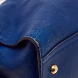 Saint Laurent Blue Leather Medium Cabas Chyc Tote