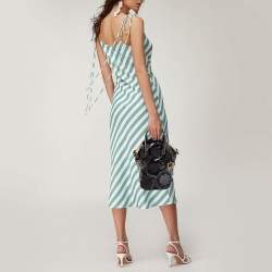 Pre Owned Yves Saint Laurent Black Patent Leather Floral Applique Downtown Tote