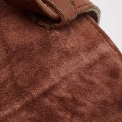 Pre Owned Yves Saint Laurent Brown Ostrich Leather Top Handle Bag