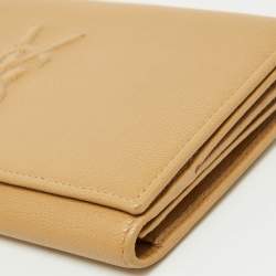 Yves Saint Laurent Beige Leather Belle De Jour Continental Wallet
