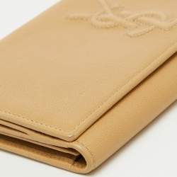 Yves Saint Laurent Beige Leather Belle De Jour Continental Wallet