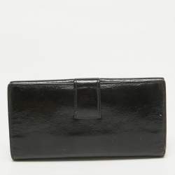 Yves Saint Laurent Black Patent Leather Belle De Jour French Flap Wallet