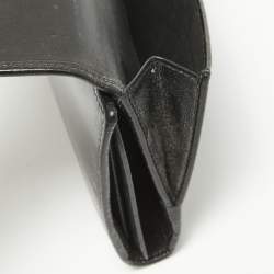 Yves Saint Laurent Black Patent Leather Belle De Jour French Flap Wallet