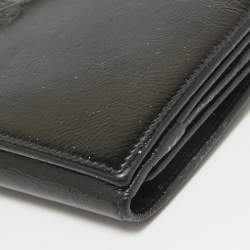 Yves Saint Laurent Black Patent Leather Belle De Jour French Flap Wallet