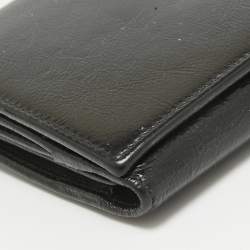 Yves Saint Laurent Black Patent Leather Belle De Jour French Flap Wallet