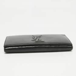 Yves Saint Laurent Black Patent Leather Belle De Jour French Flap Wallet