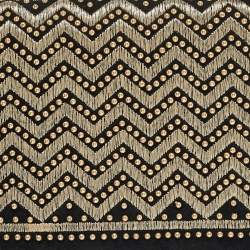 Pre Owned Yves Saint Laurent Black Suede Embroidered Tassel Clutch