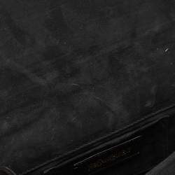 Pre Owned Yves Saint Laurent Black Suede Embroidered Tassel Clutch