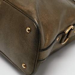 Pre Owned Yves Saint Laurent Metallic Leather Oversized Muse Satchel