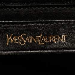 Pre Owned Yves Saint Laurent Metallic Leather Oversized Muse Satchel