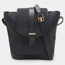 Yves Saint Laurent Blue Leather and PVC Vintage Bucket Bag