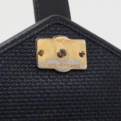 Yves Saint Laurent Blue Leather and PVC Vintage Bucket Bag