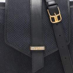 Yves Saint Laurent Blue Leather and PVC Vintage Bucket Bag