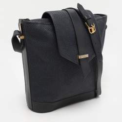 Yves Saint Laurent Blue Leather and PVC Vintage Bucket Bag
