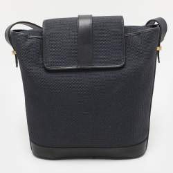 Yves Saint Laurent Blue Leather and PVC Vintage Bucket Bag