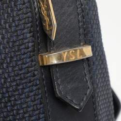 Yves Saint Laurent Blue Leather and PVC Vintage Bucket Bag