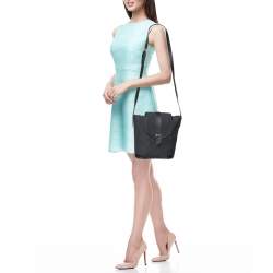 Yves Saint Laurent Blue Leather and PVC Vintage Bucket Bag