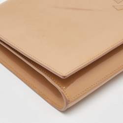 Yves Saint Laurent Beige Patent Leather Belle De Jour Flap Clutch