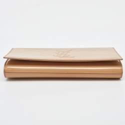Yves Saint Laurent Beige Patent Leather Belle De Jour Flap Clutch