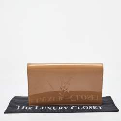 Yves Saint Laurent Beige Patent Leather Belle De Jour Flap Clutch