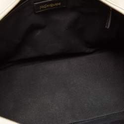 Yves Saint Laurent White Leather Medium Cabas Chyc Tote