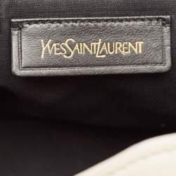 Yves Saint Laurent White Leather Medium Cabas Chyc Tote
