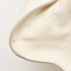 Yves Saint Laurent White Leather Medium Cabas Chyc Tote