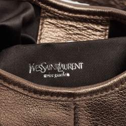 Pre Owned Yves Saint Laurent Bronze Leather Mini Mombasa Hobo