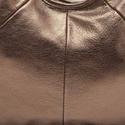 Pre Owned Yves Saint Laurent Bronze Leather Mini Mombasa Hobo