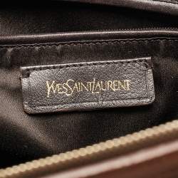 مملوكة مسبقًا حقيبة موس كبيرة من الجلد البني إيف سان لوران