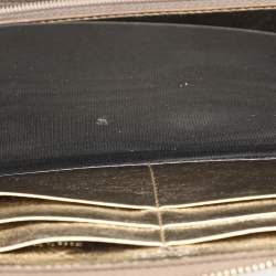 Yves Saint Laurent Metallic Leather Belle De Jour Zip Around Wallet