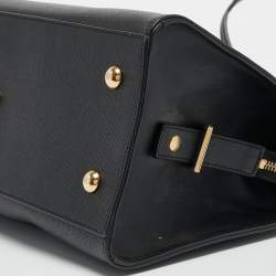 Pre Owned Yves Saint Laurent Black Leather Small Ligne Y Cabas Chyc Tote