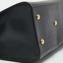 Pre Owned Yves Saint Laurent Black Leather Small Ligne Y Cabas Chyc Tote