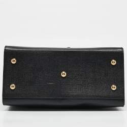 Pre Owned Yves Saint Laurent Black Leather Small Ligne Y Cabas Chyc Tote