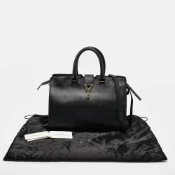 Pre Owned Yves Saint Laurent Black Leather Small Ligne Y Cabas Chyc Tote