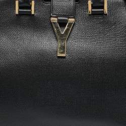Pre Owned Yves Saint Laurent Black Leather Small Ligne Y Cabas Chyc Tote
