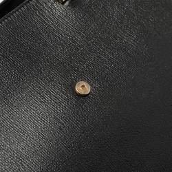 Pre Owned Yves Saint Laurent Black Leather Small Ligne Y Cabas Chyc Tote