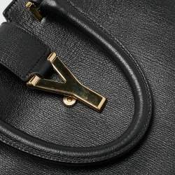Pre Owned Yves Saint Laurent Black Leather Small Ligne Y Cabas Chyc Tote